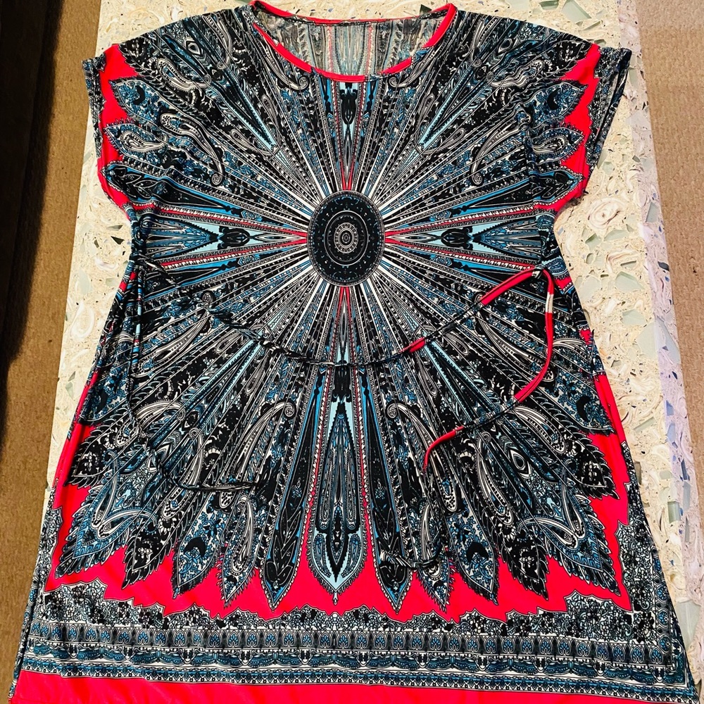Pink & Blue Beach Cover Up